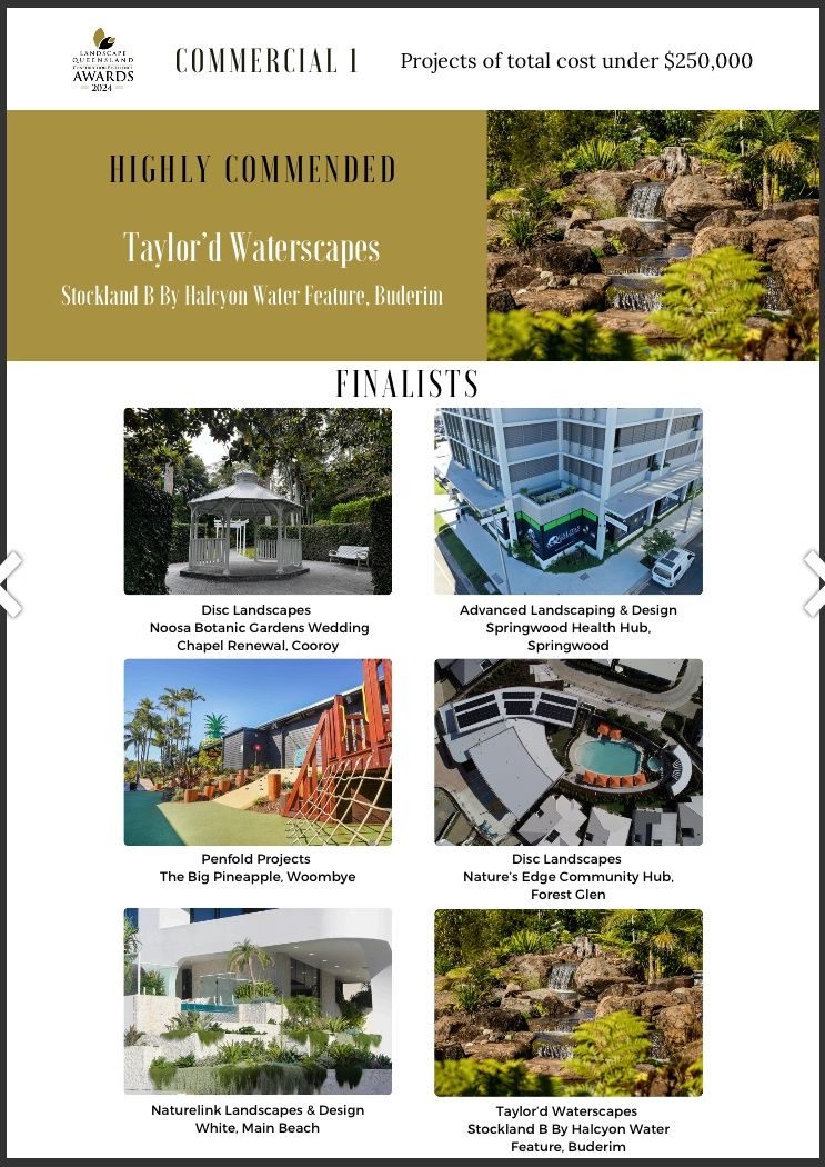 Advanced Landscaping - Finalist in 2024 Landscaping Qld Awards