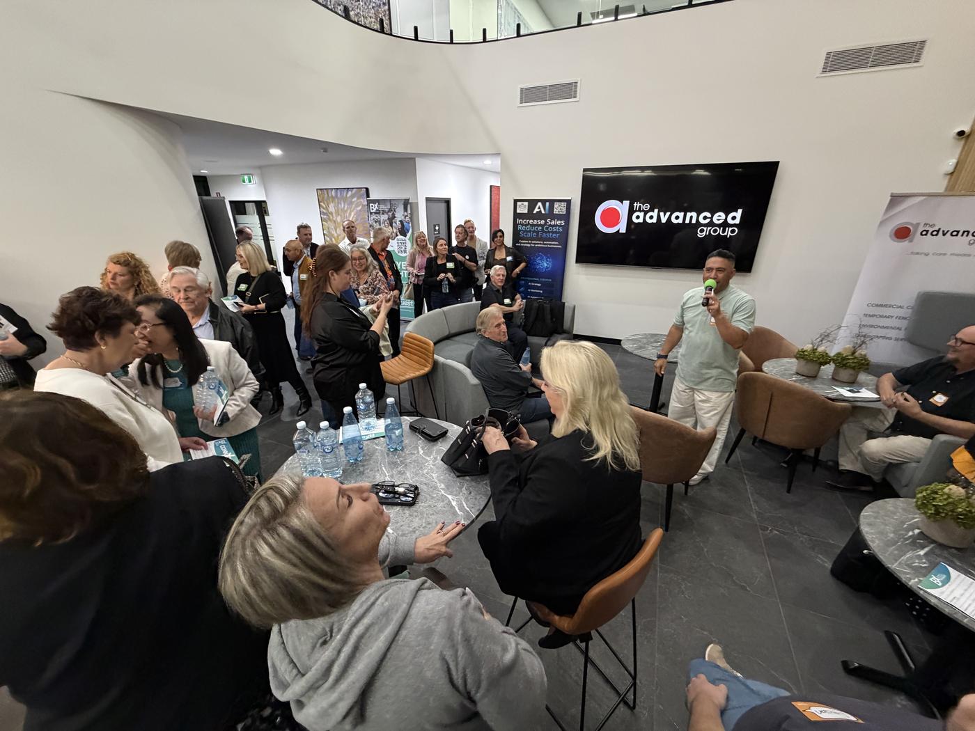 Guests gathered in The Advanced Group's new office for a Speed Networking event